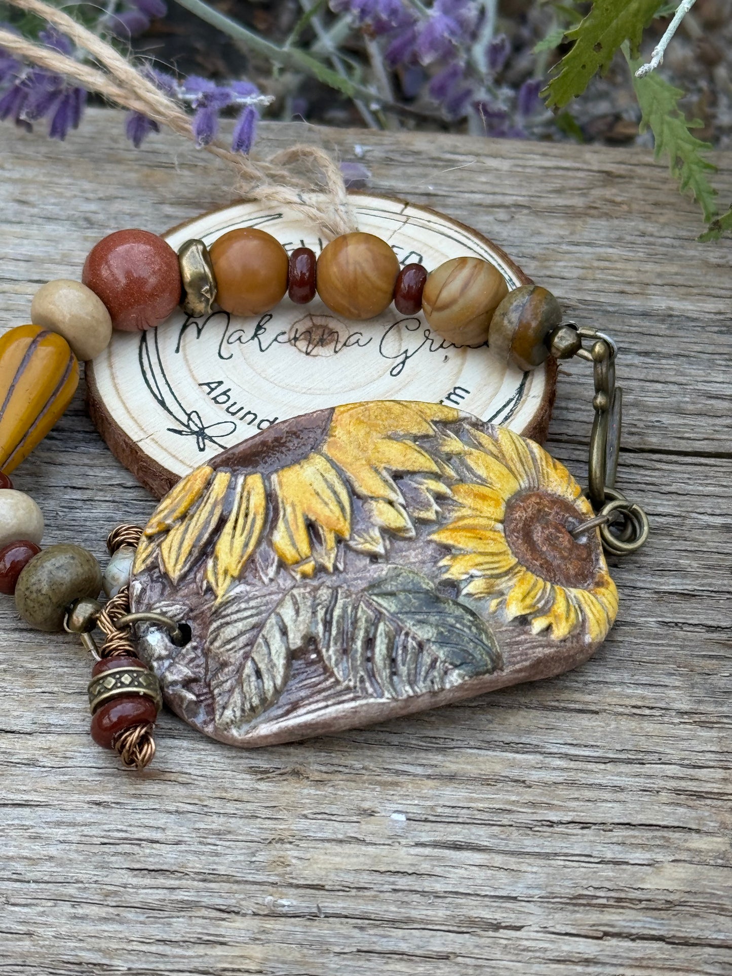 Hand Painted clay Cuff Bracelet