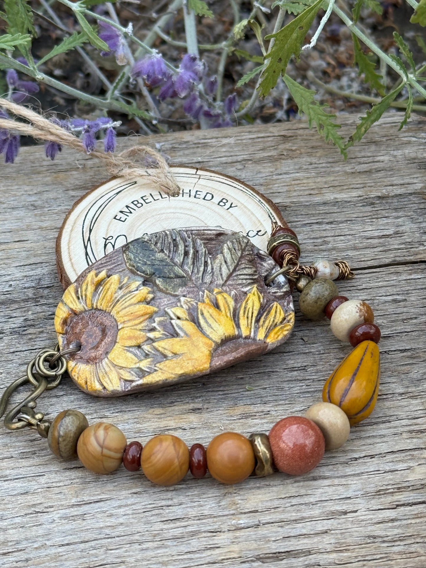 Hand Painted clay Cuff Bracelet