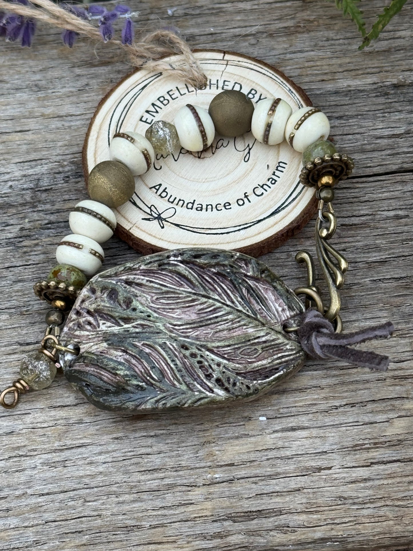 Hand Painted clay Cuff Bracelet