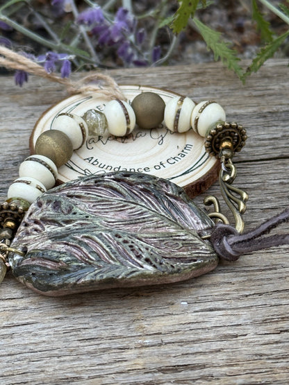 Hand Painted clay Cuff Bracelet