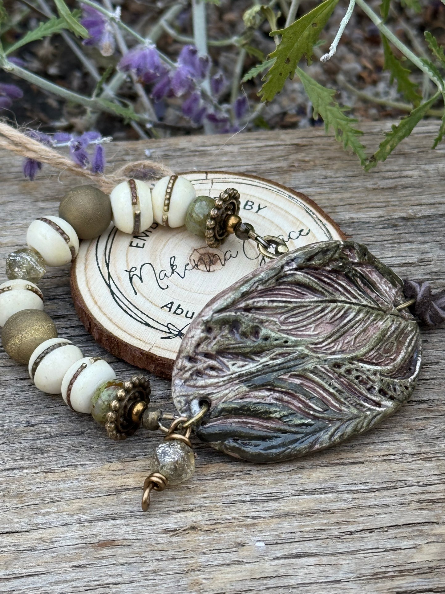 Hand Painted clay Cuff Bracelet