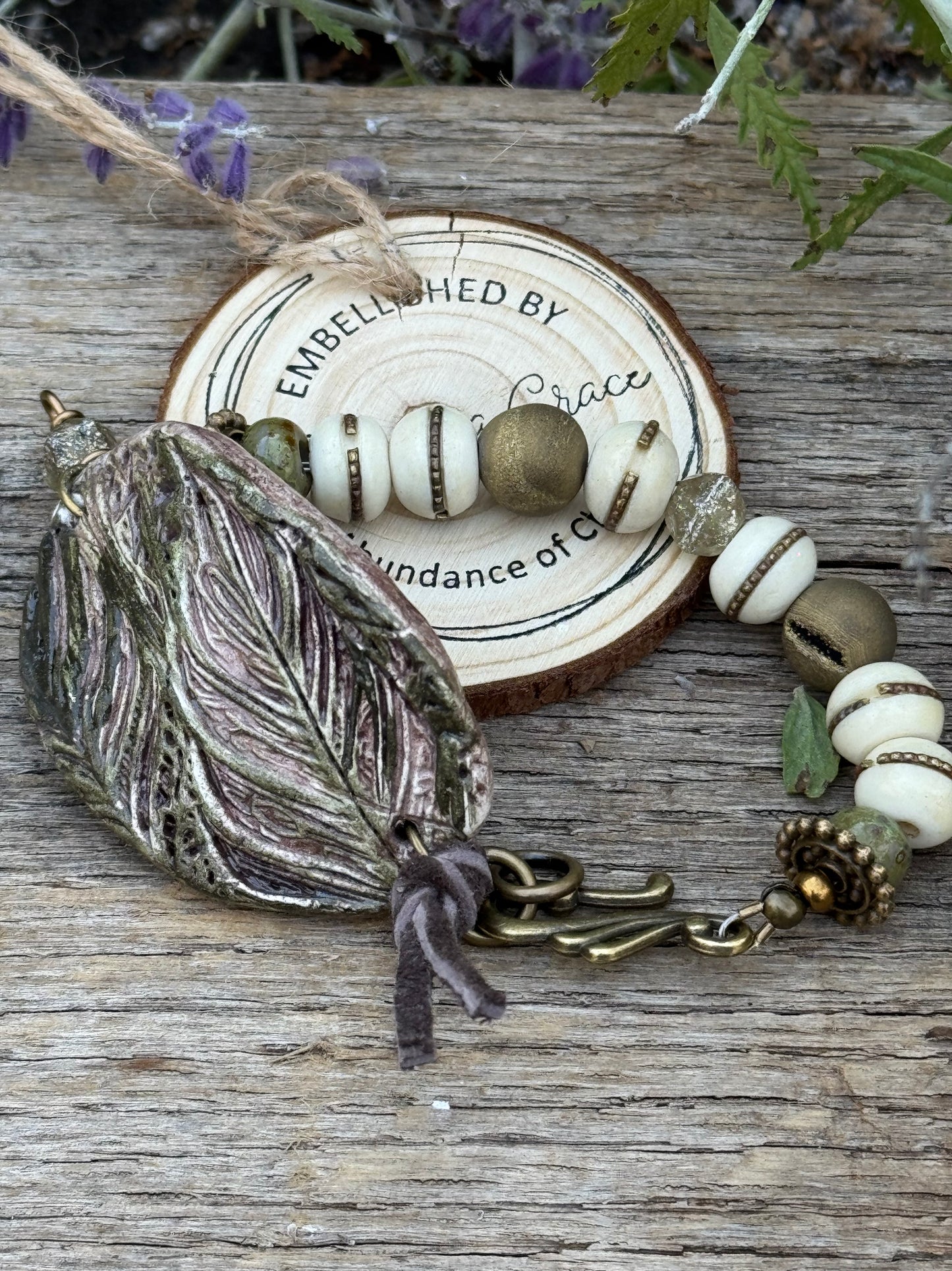 Hand Painted clay Cuff Bracelet