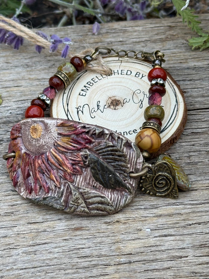 Hand Painted clay Cuff Bracelet