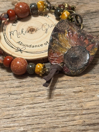 Hand Painted clay Cuff Bracelet