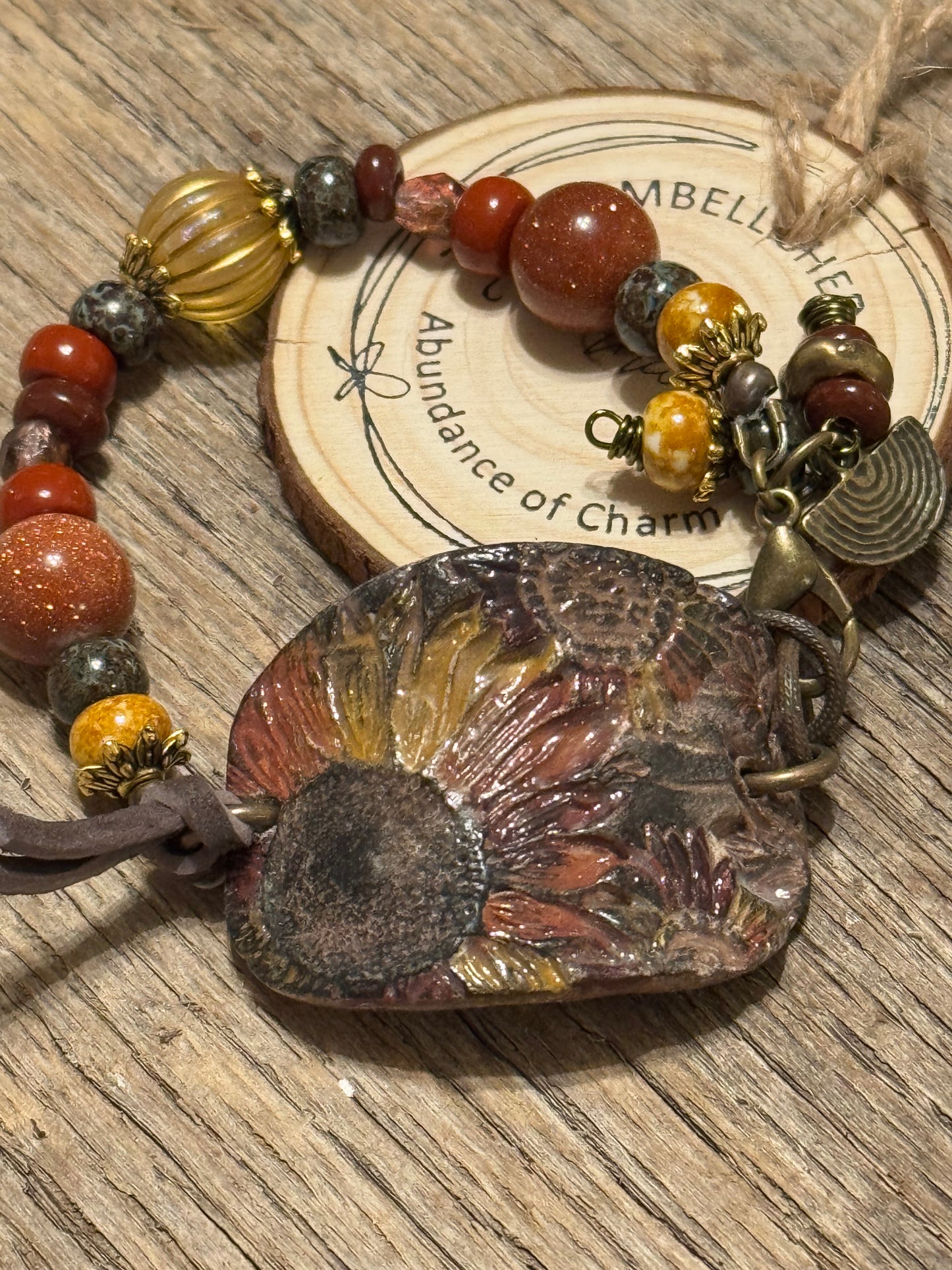 Hand Painted clay Cuff Bracelet