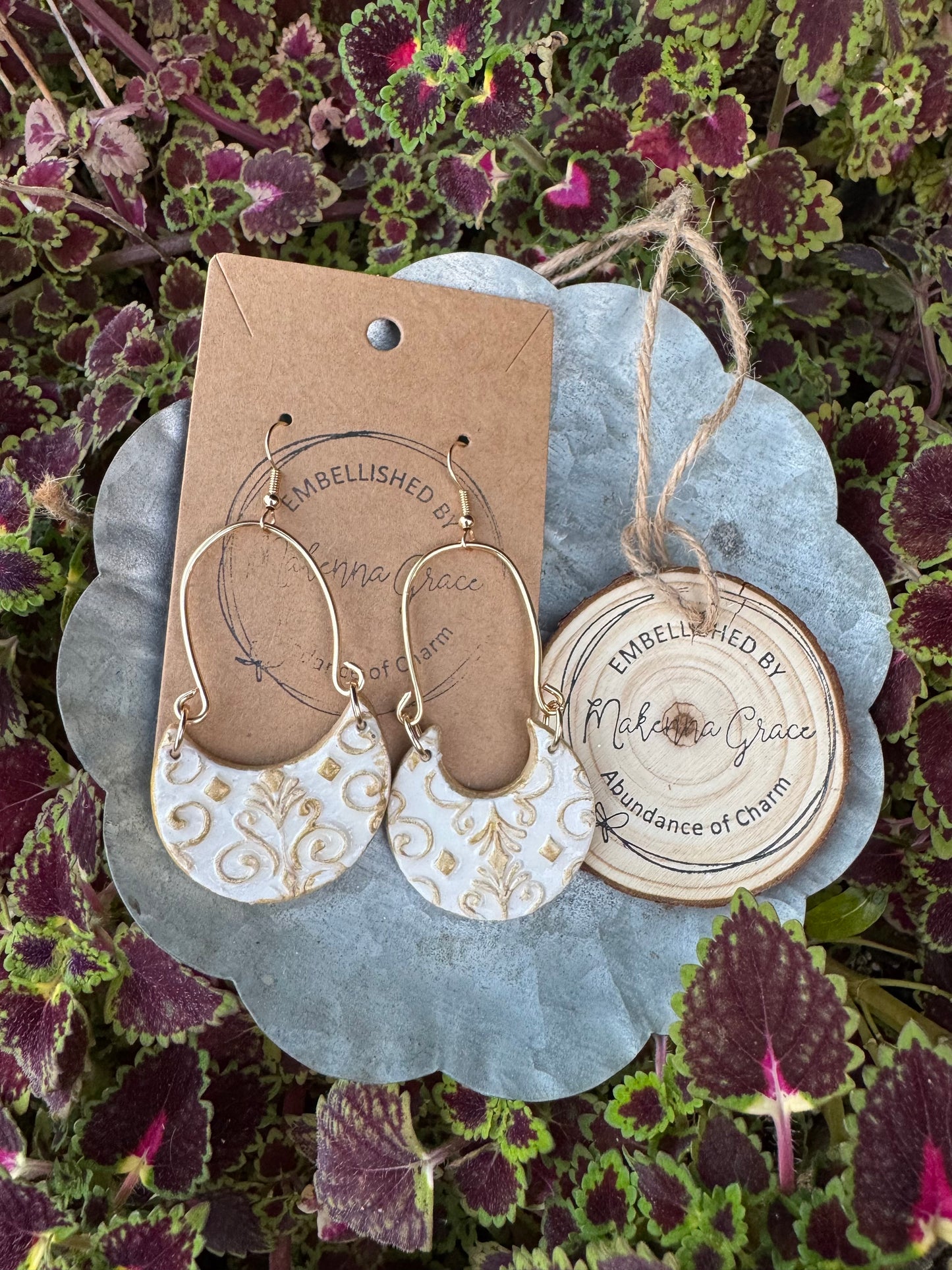 Hand Painted Clay Earrings