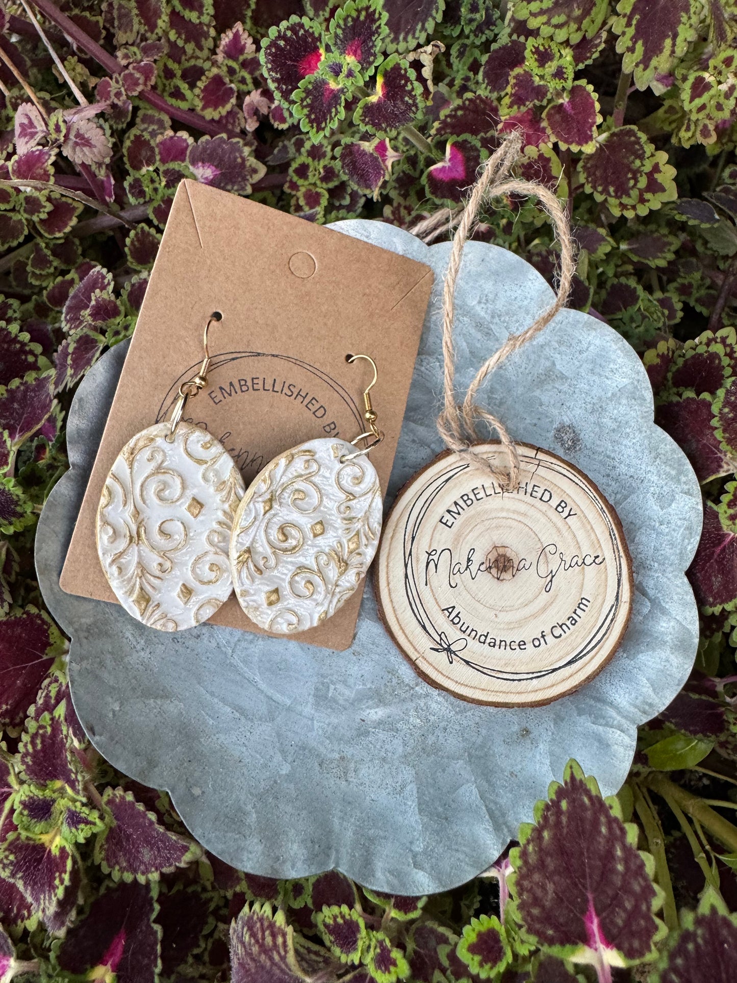 Hand Painted Clay Earrings