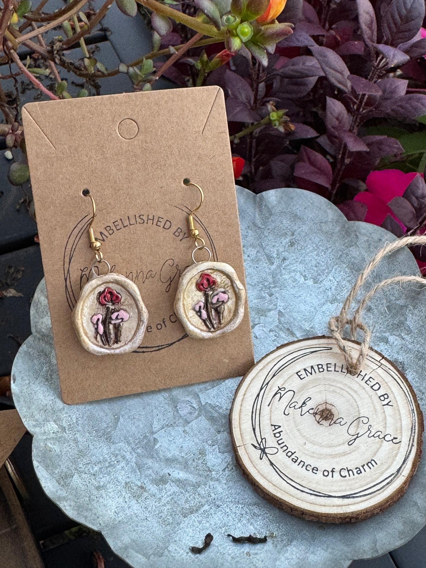 Hand Painted Clay Earrings