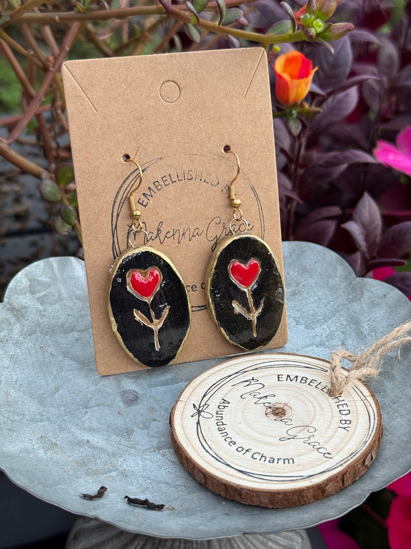 Hand Painted Clay Earrings