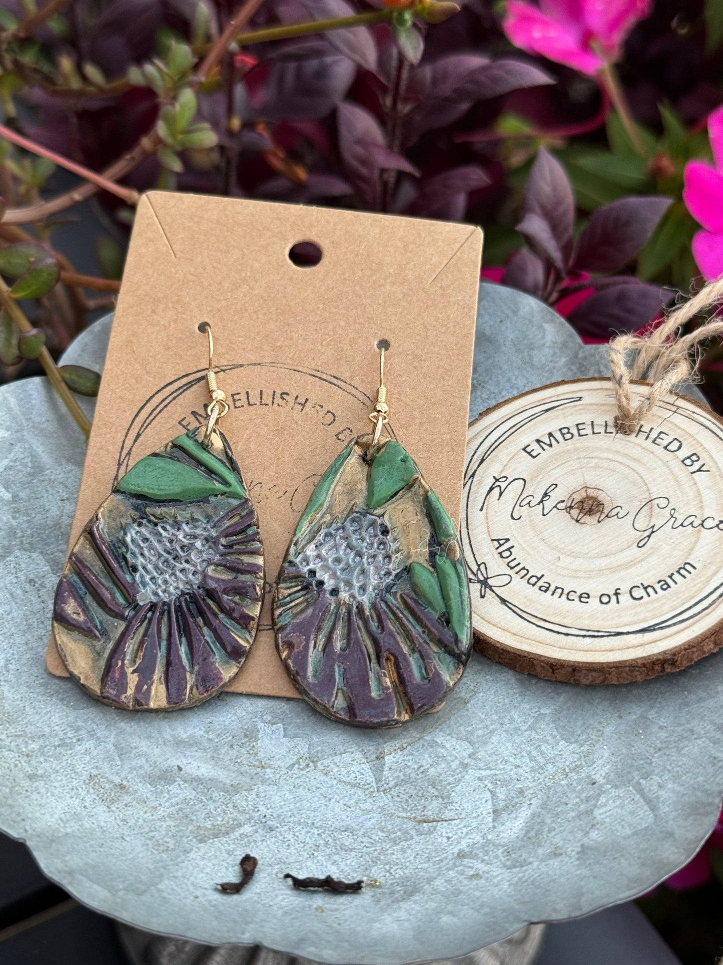 Hand Painted Clay Earrings
