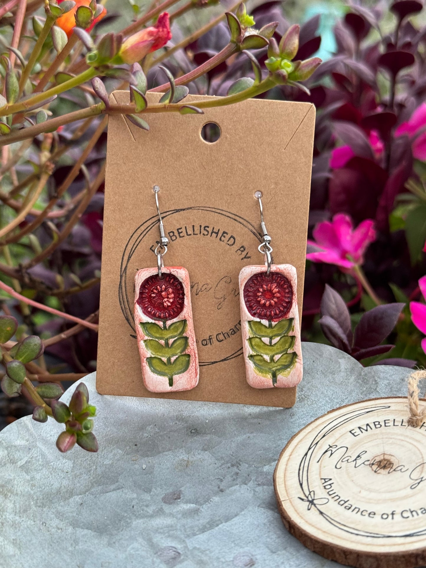 Hand Painted Clay Earrings