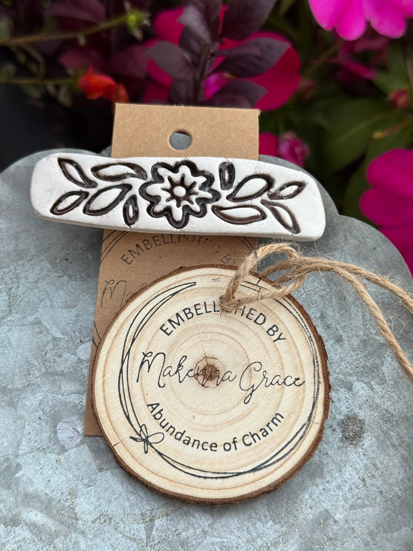 Hand Painted Clay Barrette