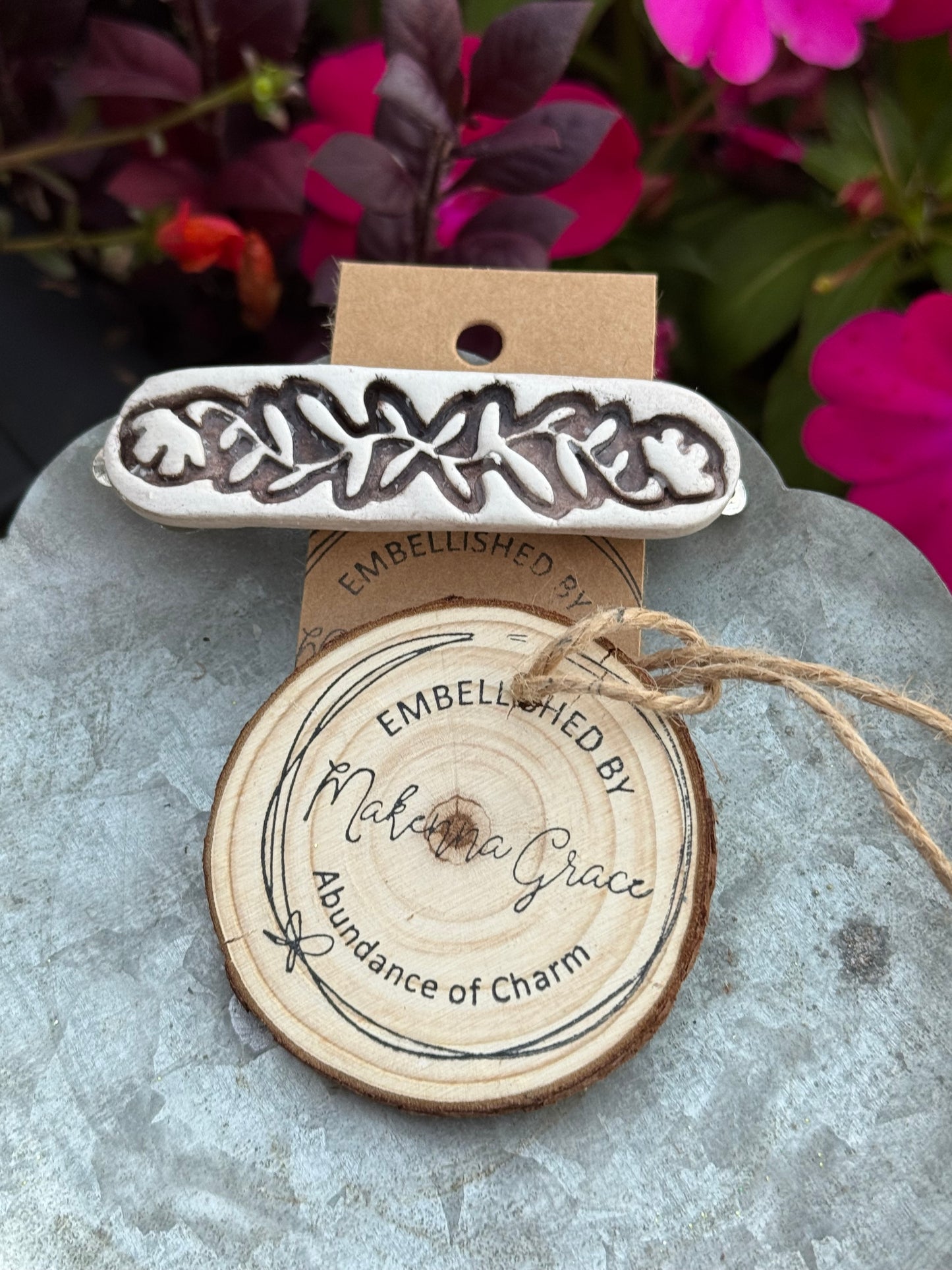 Hand Painted Clay Barrette