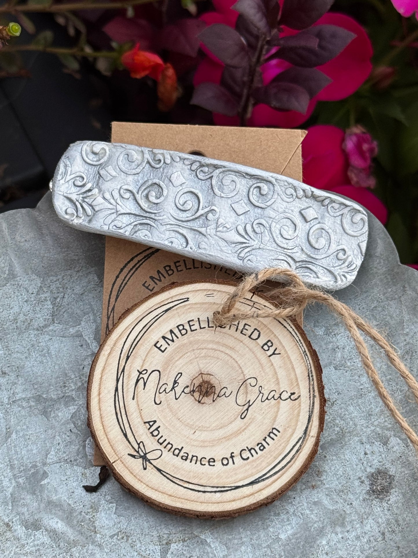 Hand Painted Clay Barrette