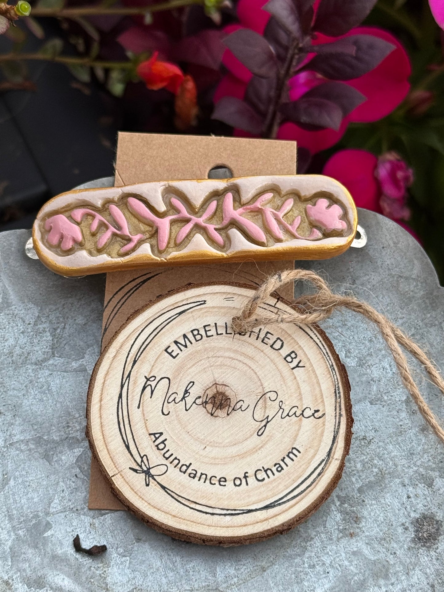 Hand Painted Clay Barrette