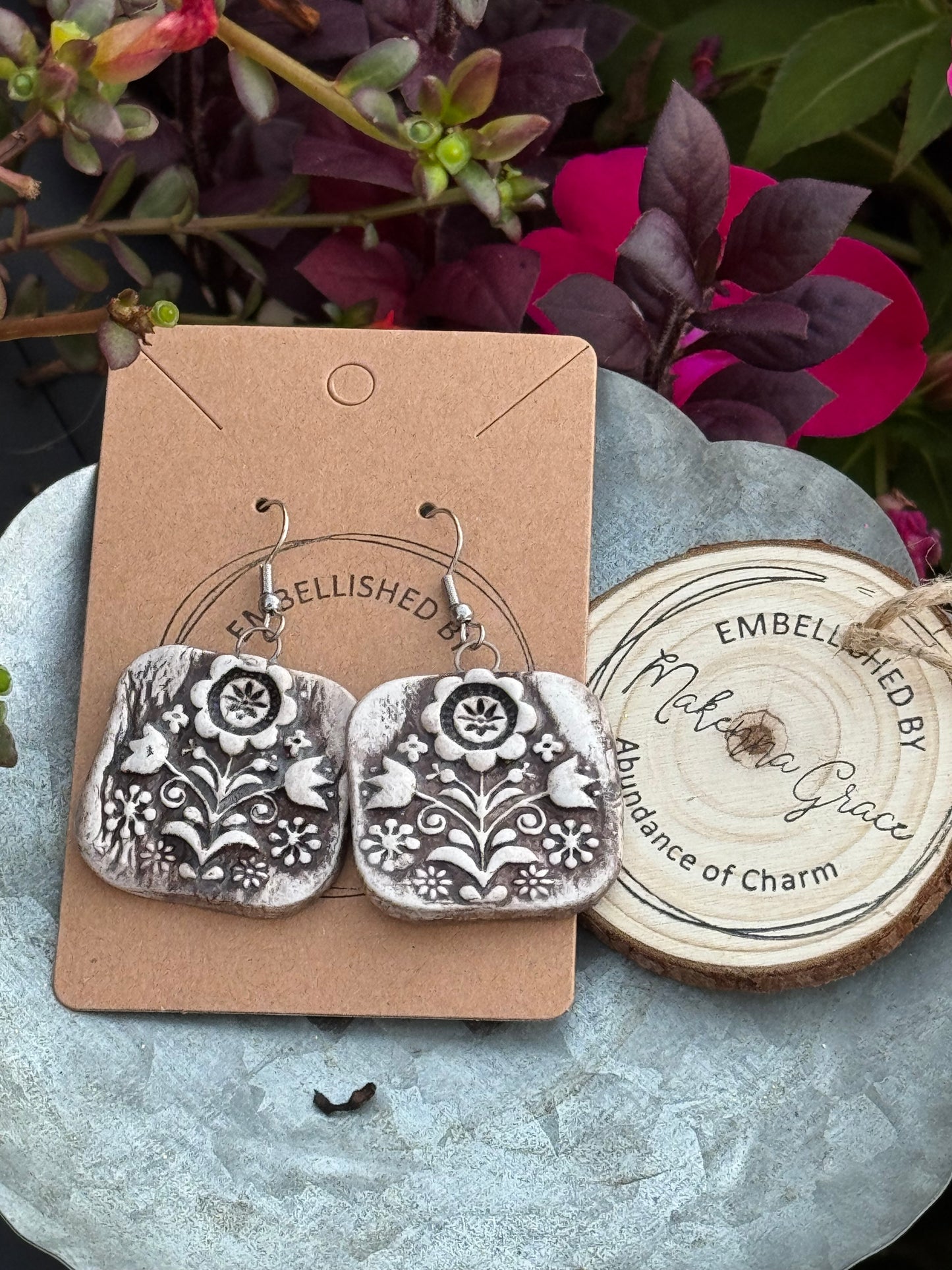 Hand Painted Clay Earrings