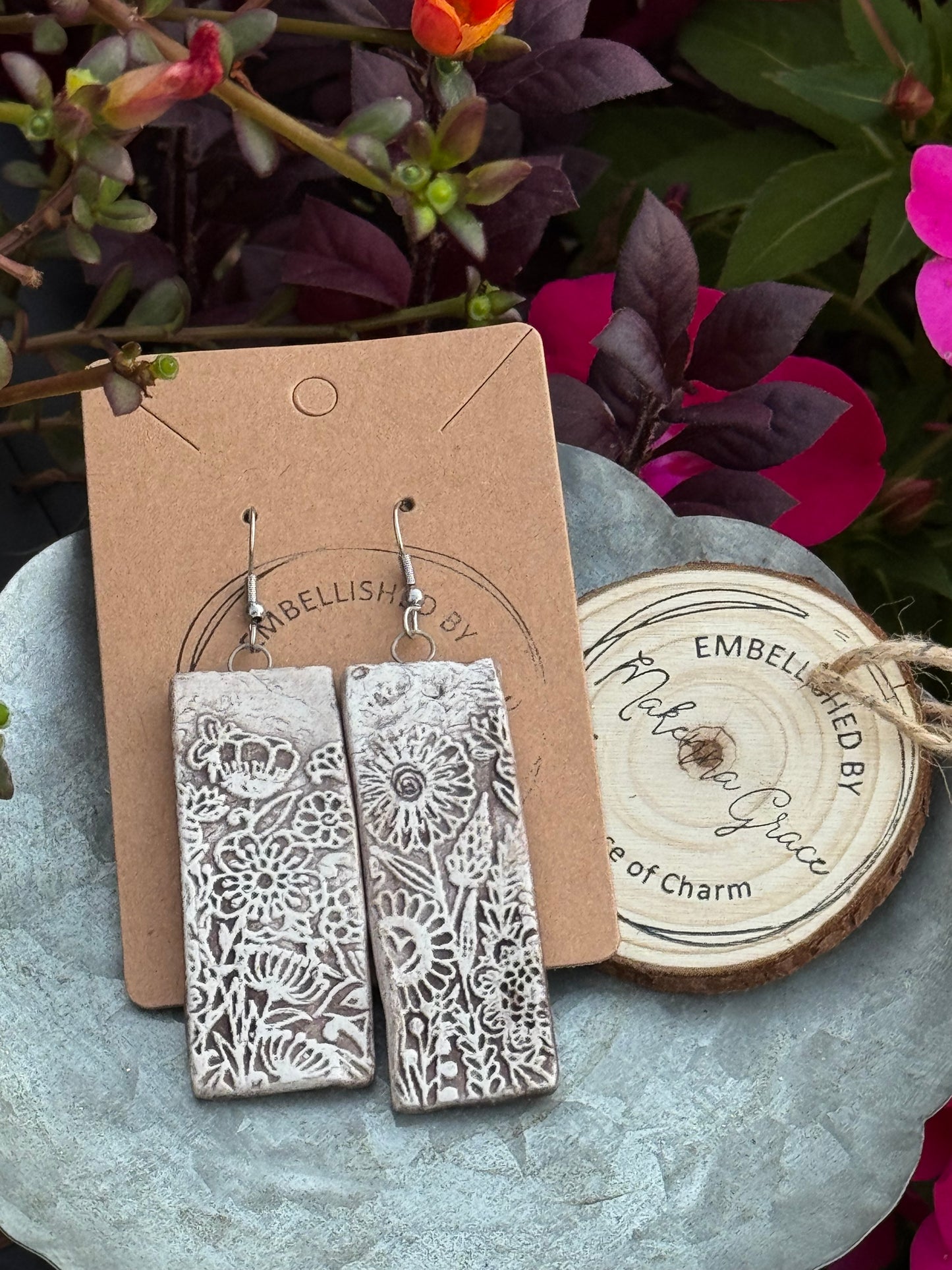 Hand Painted Clay Earrings