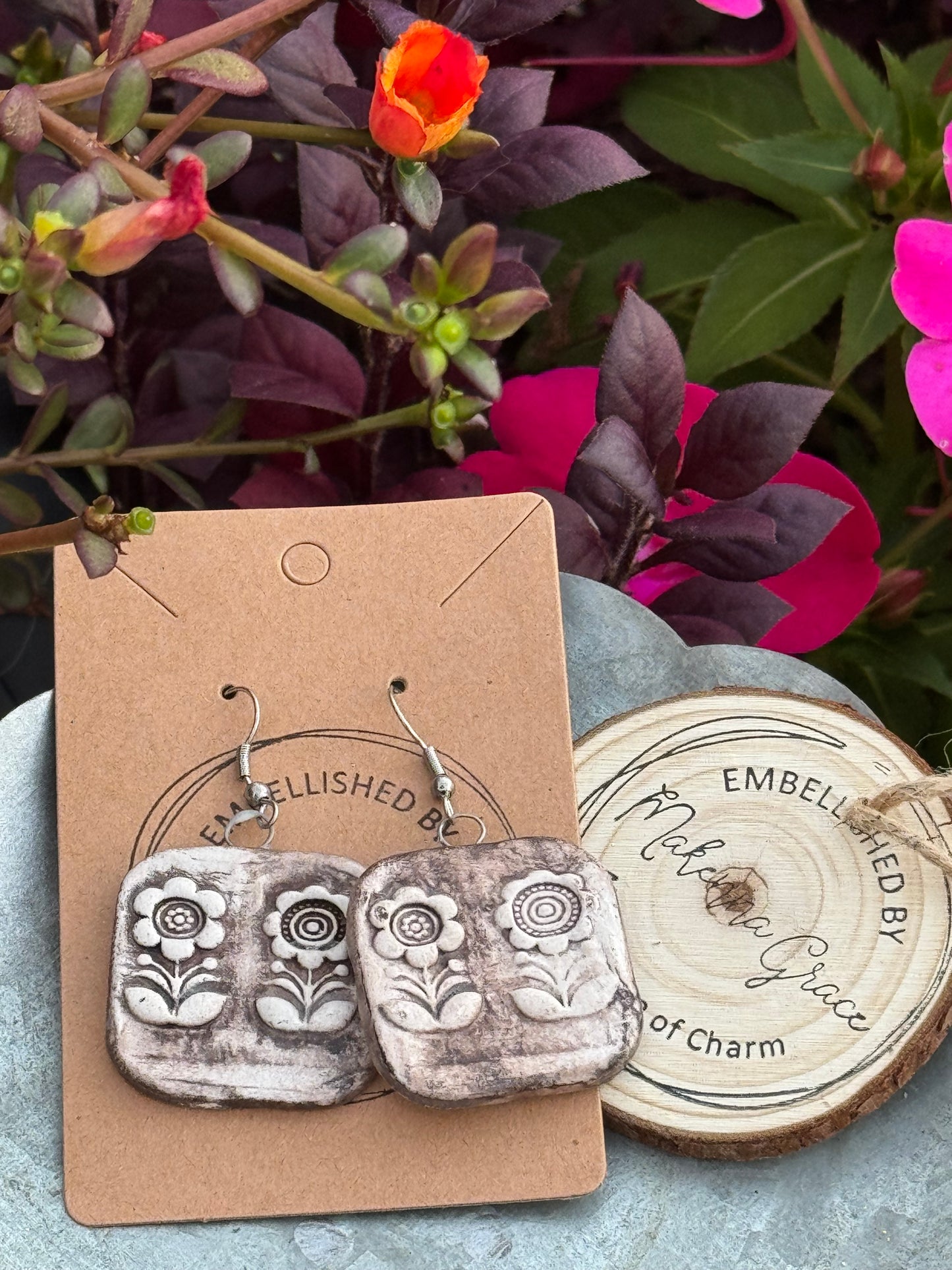 Hand Painted Clay Earrings