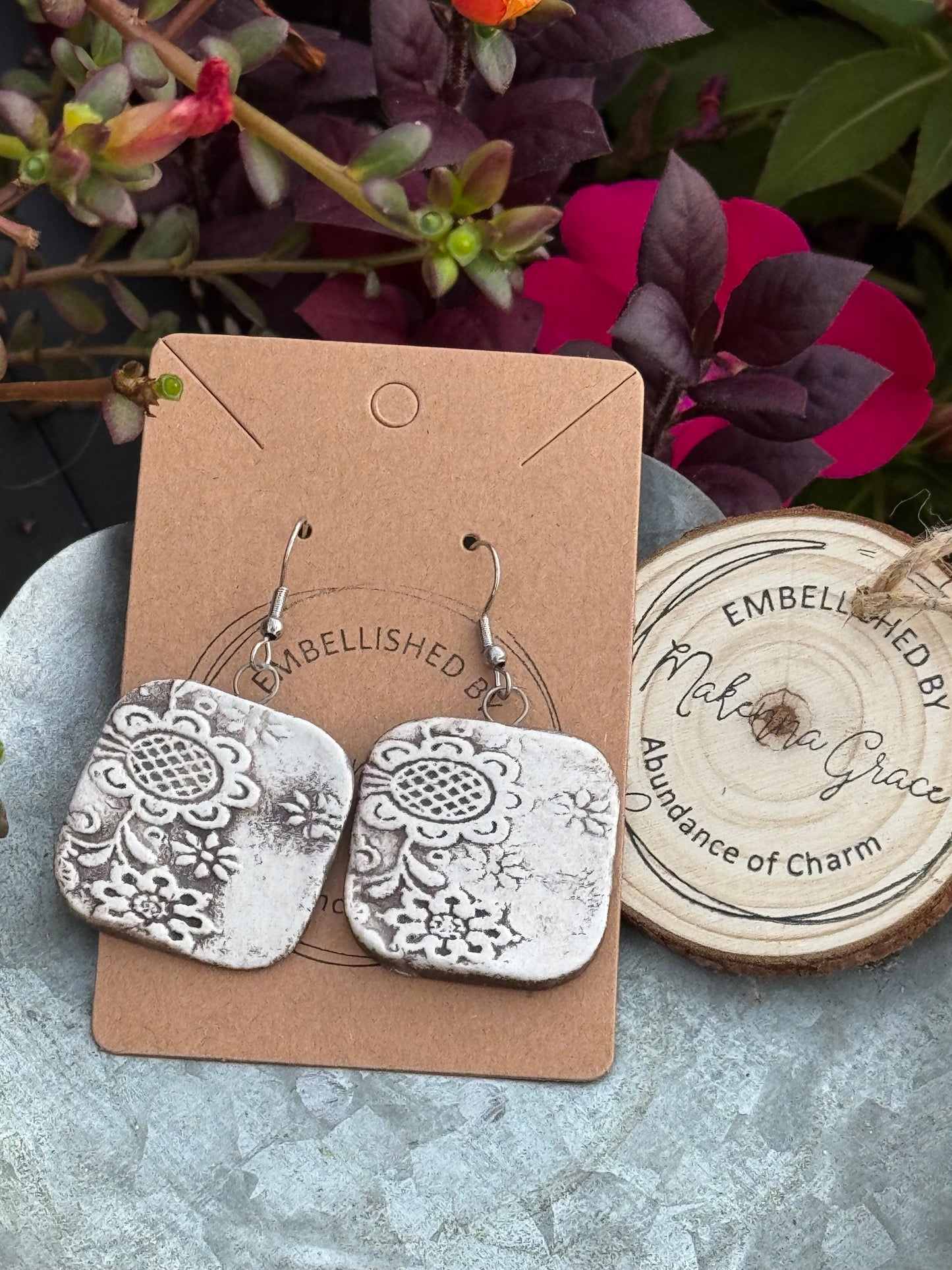 Hand Painted Clay Earrings