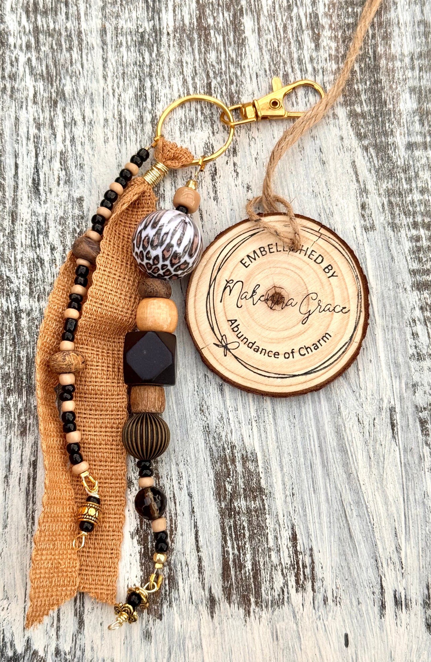 Boho Beaded Bag Charm