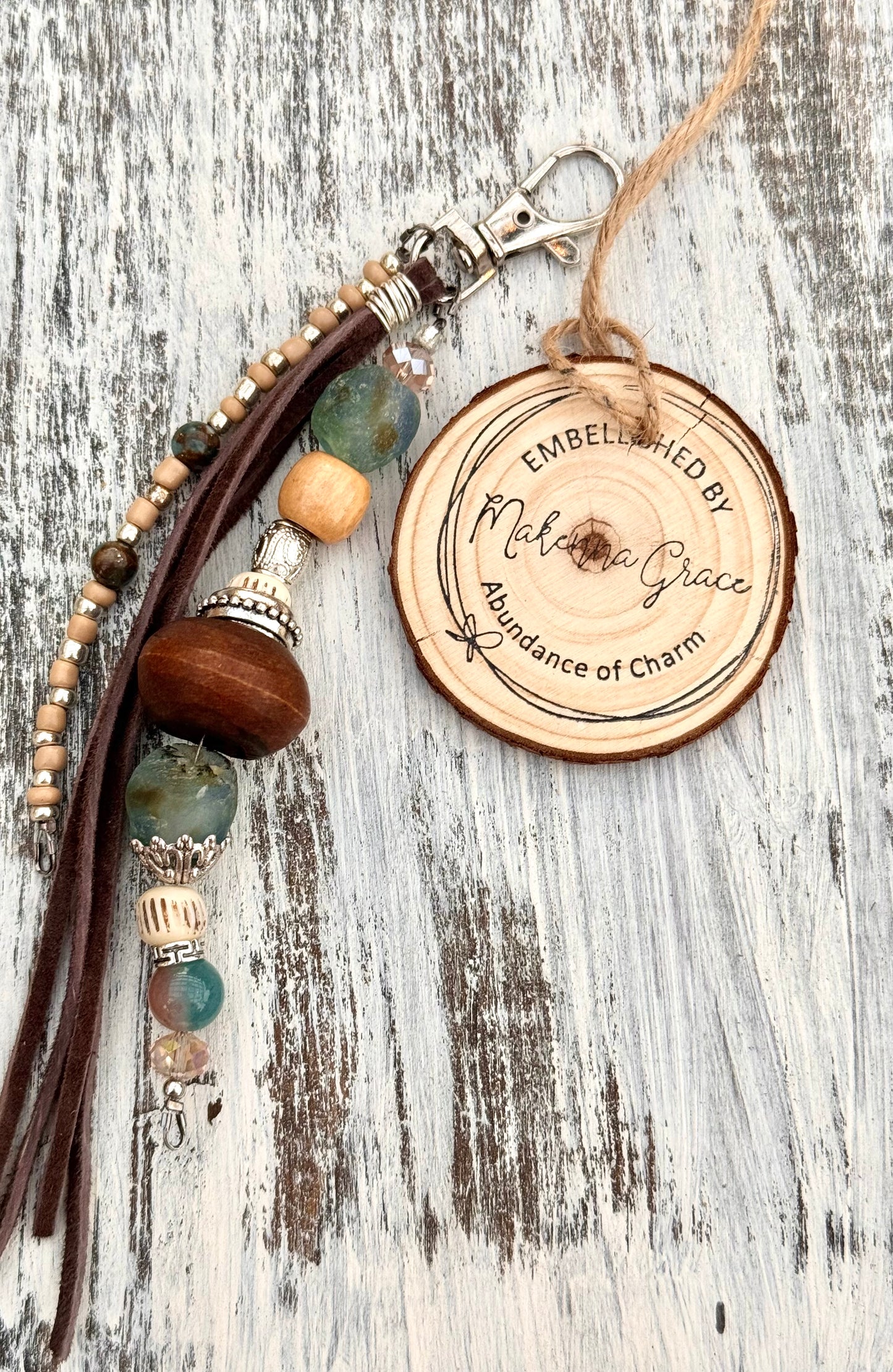 Boho Beaded Bag Charm