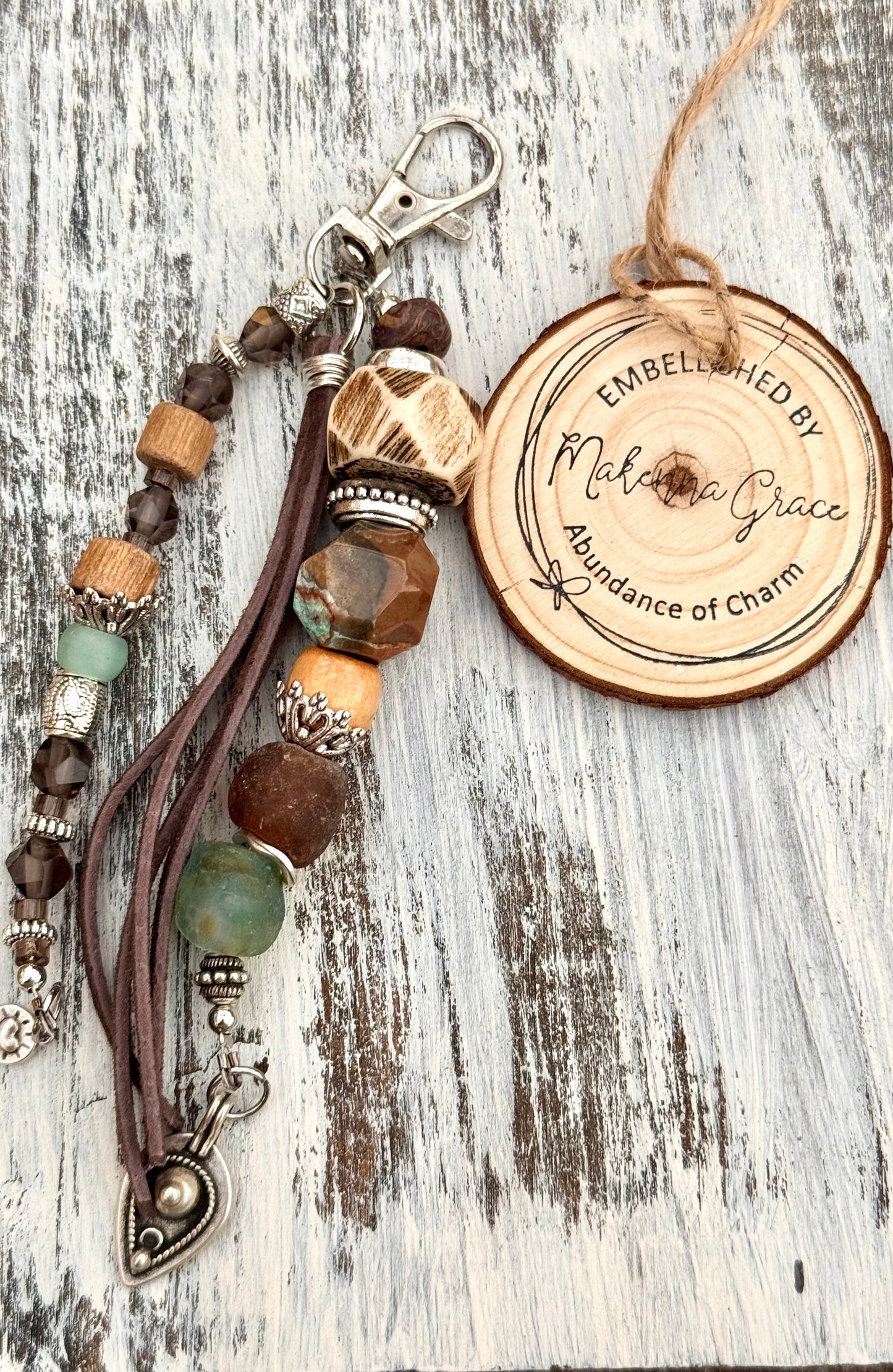 Boho Beaded Bag Charm